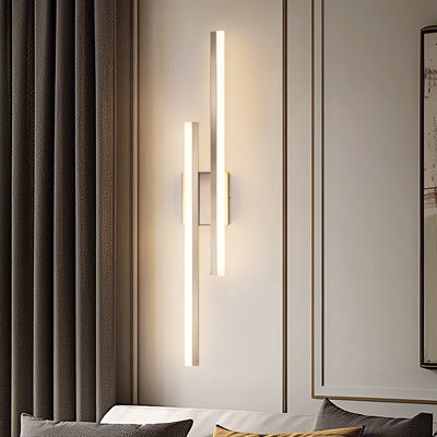2-Light Minimalist LED Wall Sconce With Frosted Acrylic Shade, Modern Wall Light For Bedroom, Living Room