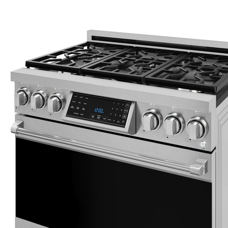 Cuisinière au gaz professionnelle de 36 po avec panneau tactile inclinable Gordon Ramsay de THOR Kitchen, Acier Inoxydable