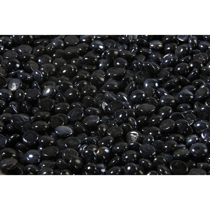 5 lb. 4.7 in. x 4.7 in. Glass Fire Glass, Onyx