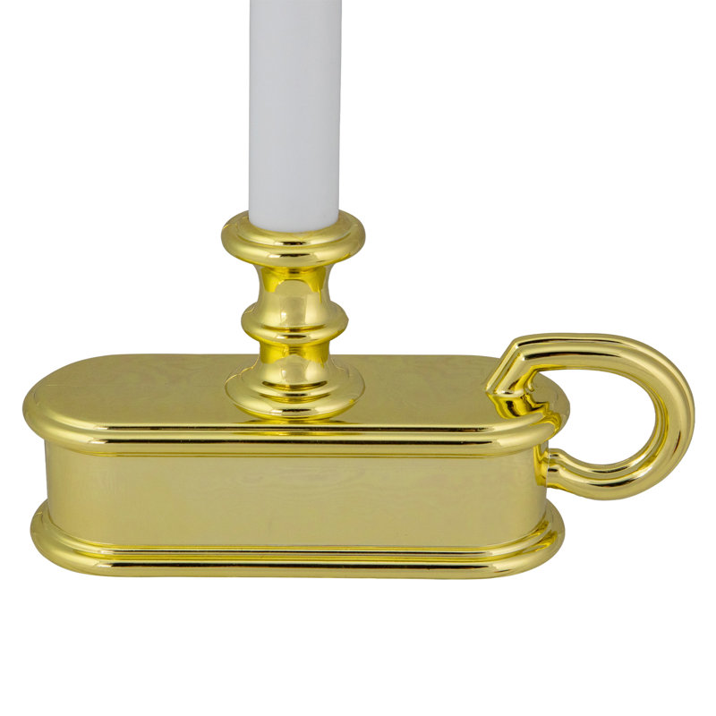 Lampe de Noël de 9,5 po avec lumières à DEL blanches avec base dorée pré-éclairée, 4