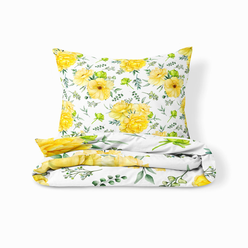 Floral Duvet Cover, King Duvet Cover + 2 King Shams