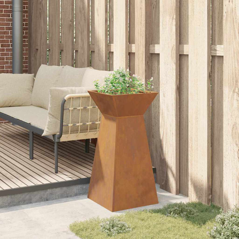 Pillar Planter Steel, 73cmH x 35cmW x 35cmD, Silver