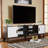 Strat 2-Door Two-Tone White & Walnut Finish TV Stand, 21.59" H X 70.64" W X 15.46" D