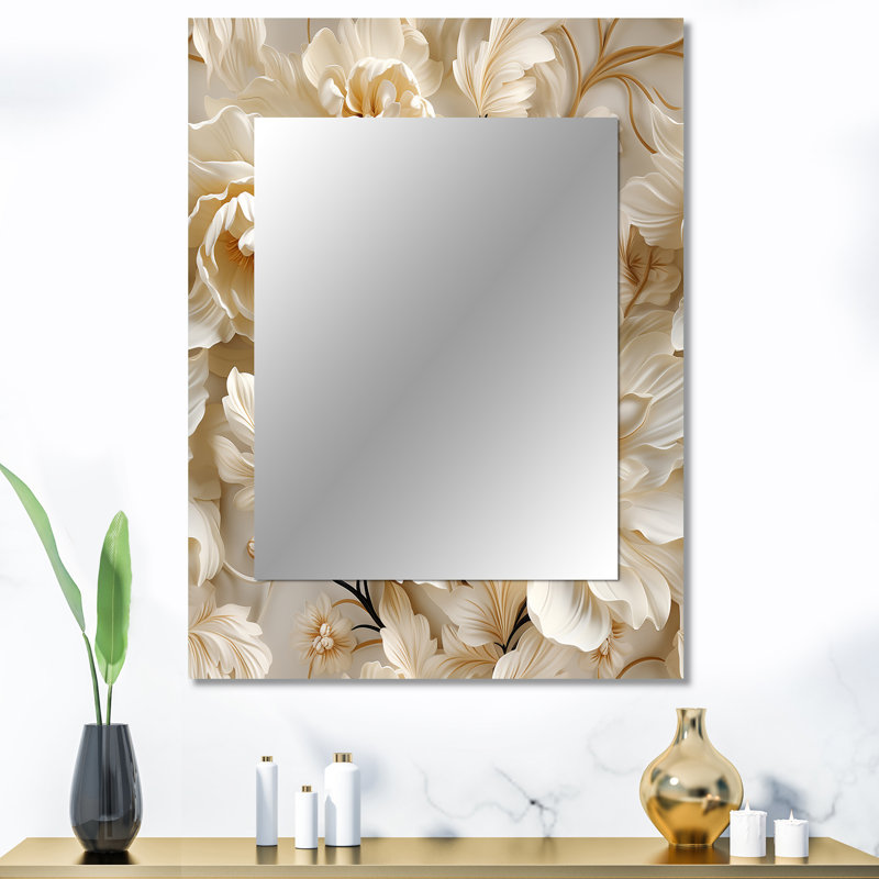 Motif victorien Knutson éthéré rococo Flourish - floral unique miroir mural, 40 po x 30 po