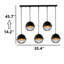 Adjustable Height 5 Lights Metal Body Kitchen Island Pendant