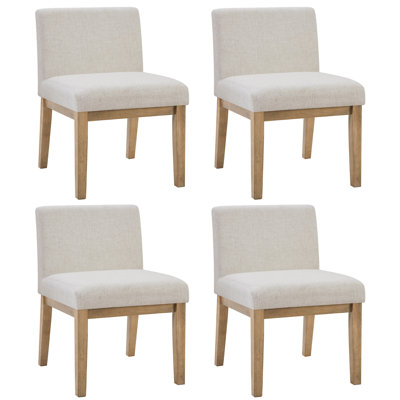 Chaise rembourrée en caoutchouc à dossier bas de 20,5 po de large