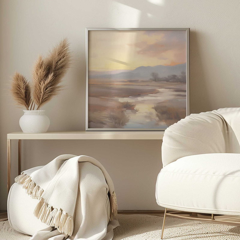 «Meadow Glow At Sunset», Blanc opaque, H 13,75 po x l 13,75 po
