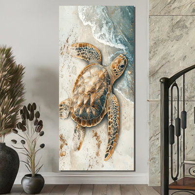 Cohner Golden Turtle Trails On The Beach I - Turtle Wall Art