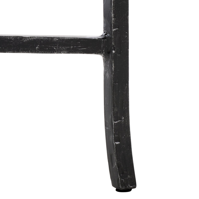 Tauri Forged Metal Square Accent Table, Black