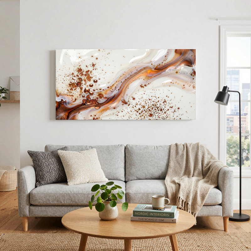 Ensemble de 1 tableau abstrait à motifs tourbillonnants sur toile, 40“W x 20”H, Wrapped Canvas