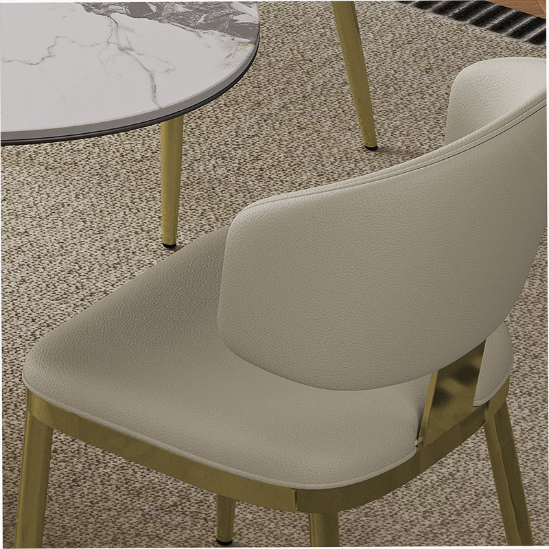 Table de salle à manger 71 po rectangulaire pour 6 personnes, table de cuisine moderne avec base en sablier en acier inoxydable, grande table de salle à manger comprenant 6 chaises en cuir
