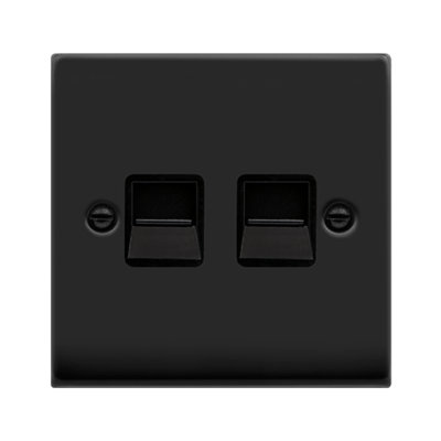 Matt Black Master Telephone Twin Socket