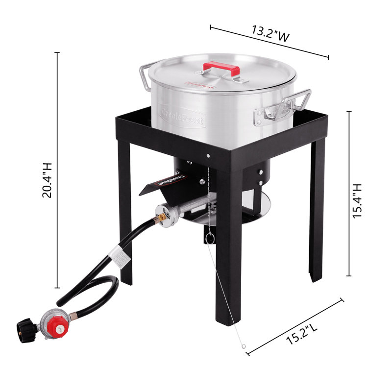 Premium Aluminum 30 Qt. Blue Turkey Fryer with Fish Boiler Steamer Kit