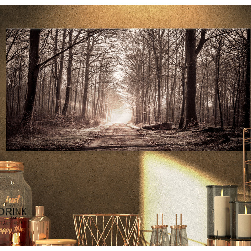 «Forest Trail in Sepia», reproduction de photo sur toile tendue, H 8 po x l 12 po x P 1 po, Toile tendue