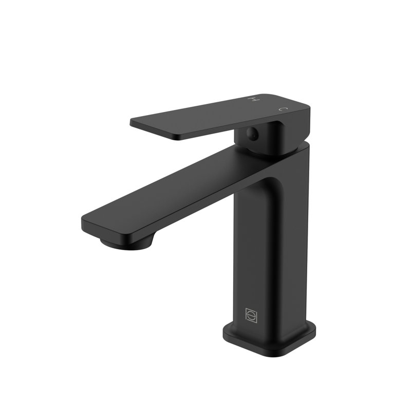Robinet pour salle de bain à poignée simple Lena, Noir mat