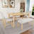 6-Piece Rustic Farmhouse Dining Table Set, Rectangular Solid+Manufactured Wood Kitchen Table with 4 Upholstered Chairs & Bench, Seats 6 Persons-1887900019-1895644464
