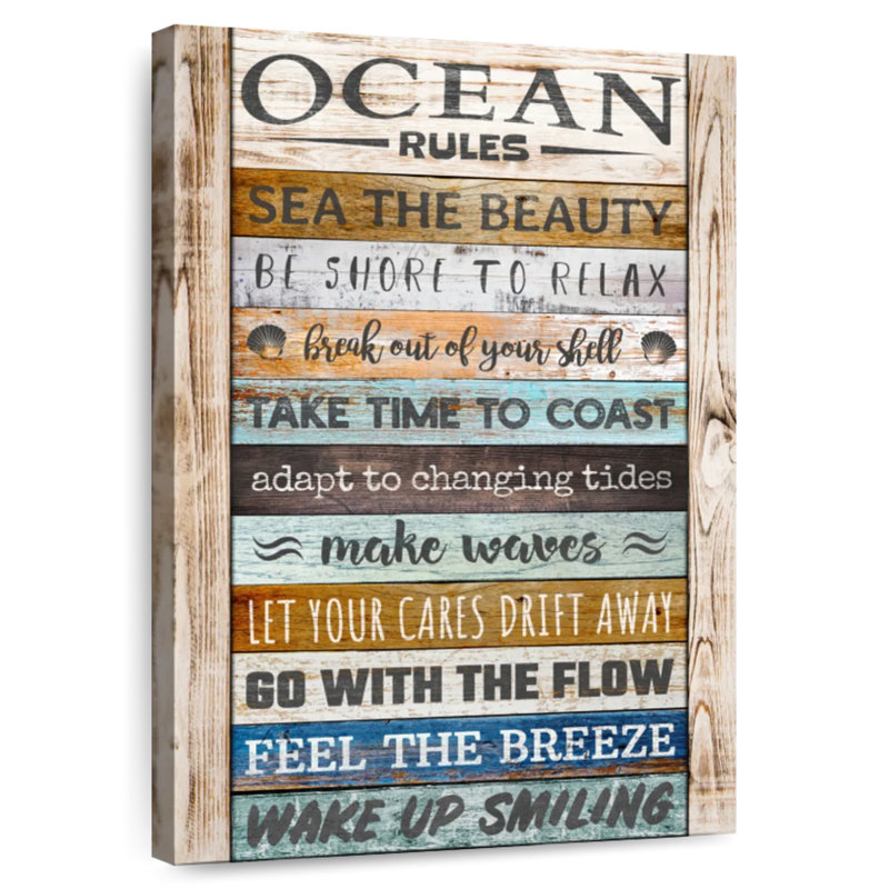 Kema Ocean Rules, typographie, H 12 po x l 8 po