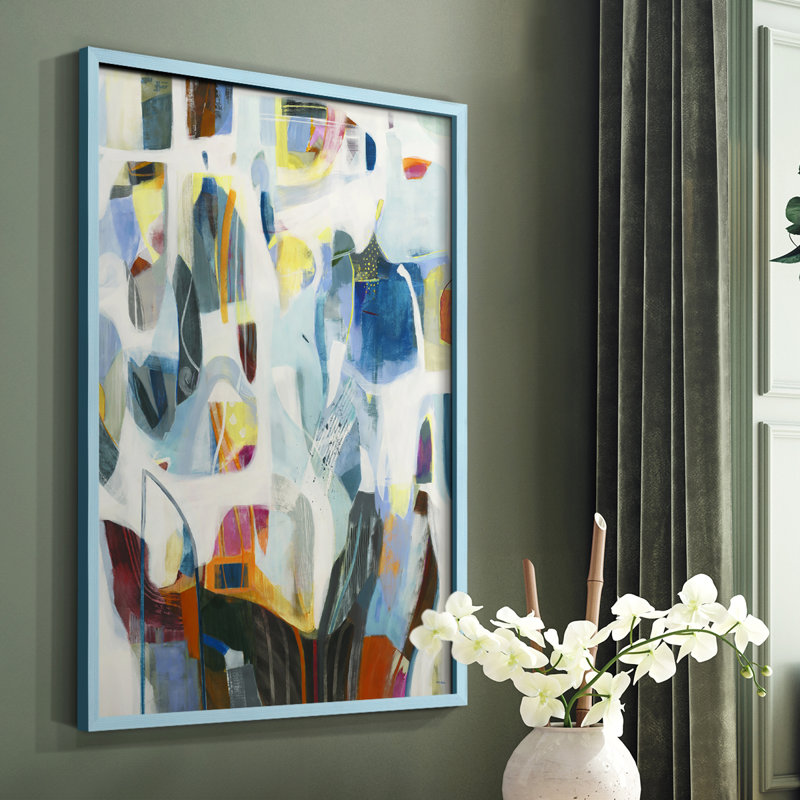 Reproduction encadrée à vers ouvert - bois massif, H 10 po x l 8 po, Bleu