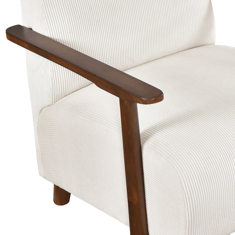 Chaise d'appoint moderne avec coussins de siège en velours côtelé, Beige