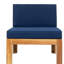 Ensemble de conversation modulaire en bois pour terrasse 5 pièces avec coussins, finition naturelle et coussins bleus Topmax-1087846506