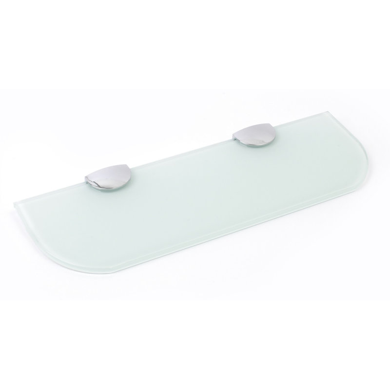 Fanni Glass Floating Shelf with Adjustable Shelves, 0.6cm H x 40cm W x 10cm D, White