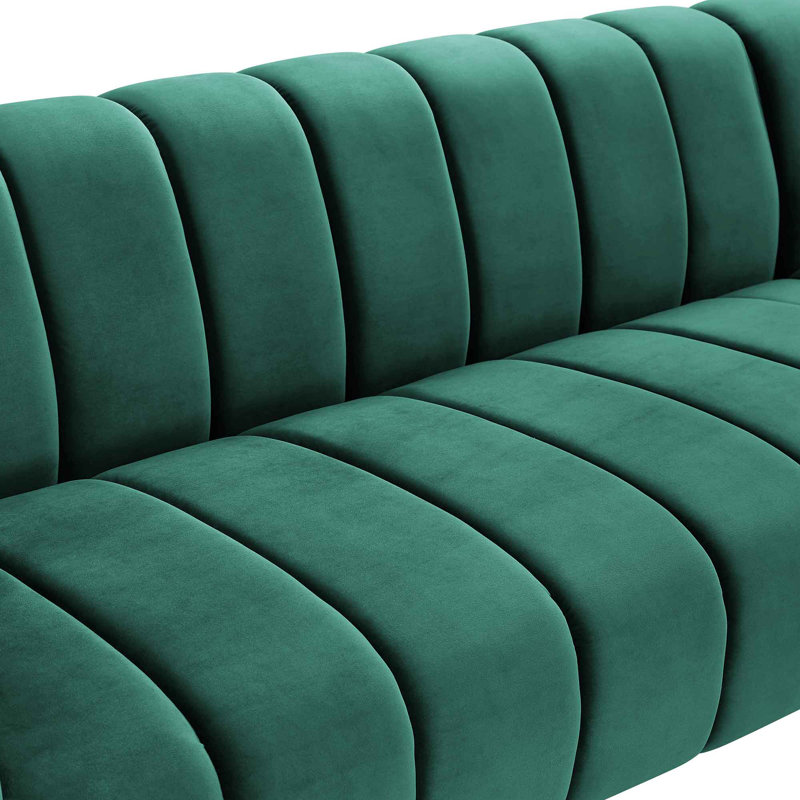 Canapé modulaire Minimore, Velours vert