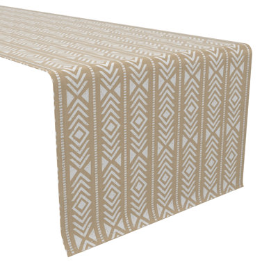Rectangular Geometric Cotton Twill Table Runner