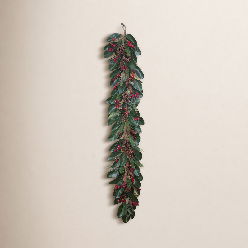 Christmas Magnolia With Berry Cone Garland