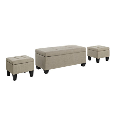 Edyth 17" Wide Tufted Rectangle Storage Ottoman