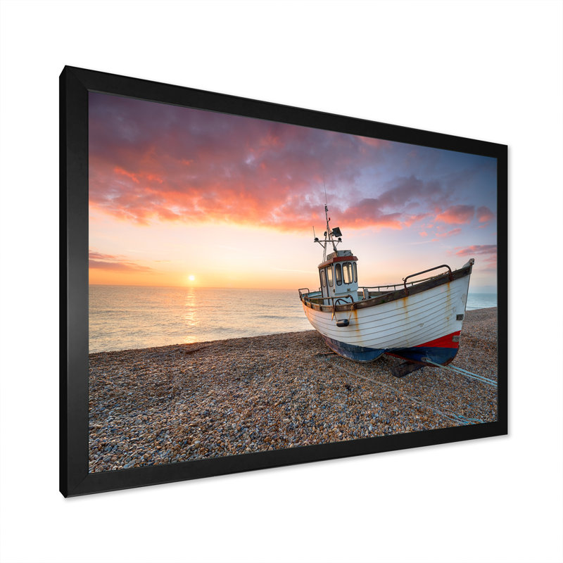 Voilier, photo de solitude I sur toile, H 30 po x l 40 po x P 1,5 po, Cadre photo noir
