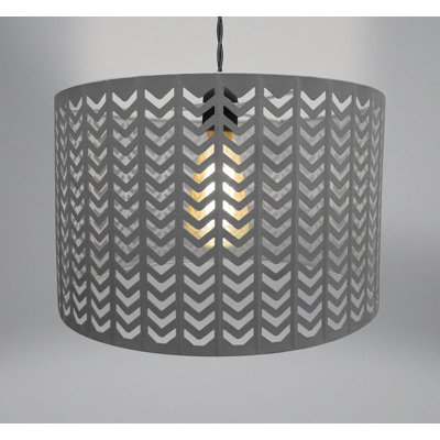Rader - Light Grey Drum Pendant