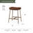 Maven Lane Berkley Counter Stool In Antiqued Brass With Cocoa Brown Faux Leather-123564866-123564863