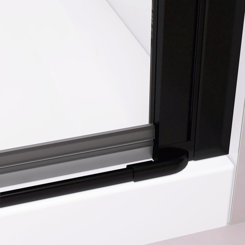 Porte de douche pivotante semi-sans cadre 34 "- 35 3/8" X 72 "avec verre trempé 1/4"