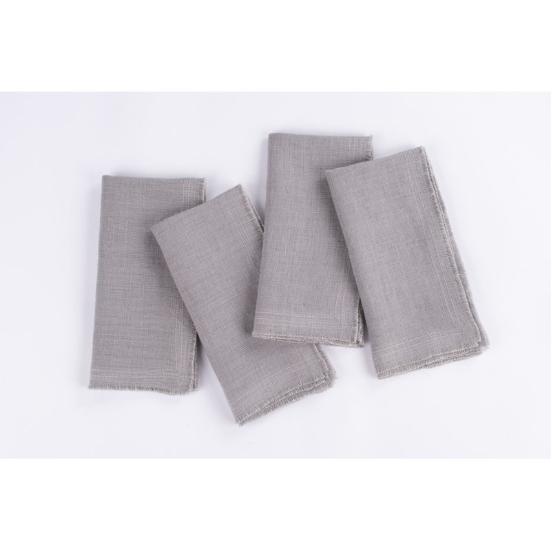 ENSEMBLE DE serviettes de table en lin RAPHAEL (ensemble de 4), naturel, Gris