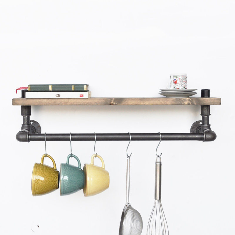 Harshman Floating Shelf with Towel Bar
