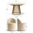 4 - Person Dining Table Sets With Extendabe Oval Table & 4 Upholstered Chenille Rolling Chairs-1685054949