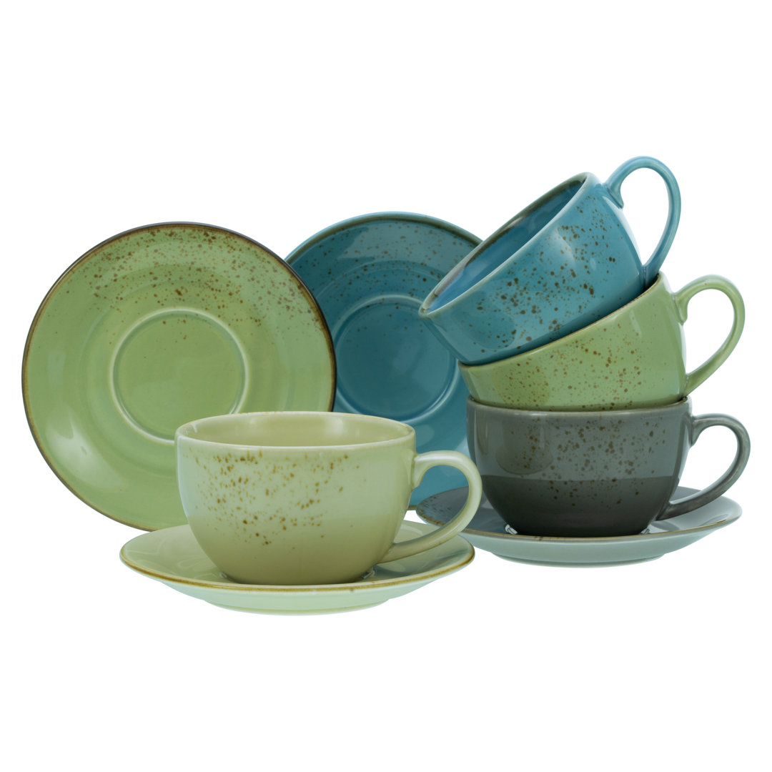 Creatable, 23697, Serie Nature Collection Bistrotassen Set, Cappuccino Set 8 Teilig