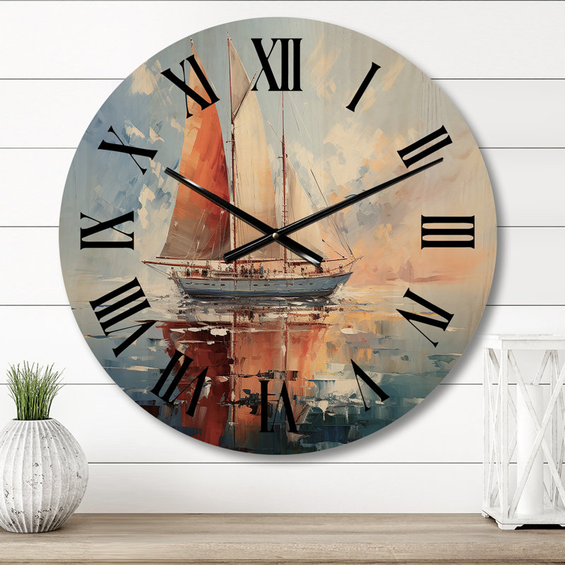 Horloge murale bateau en bois Regatta II, Petit