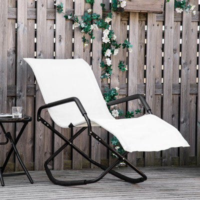 Siège à bascule blanc - Chaise de patio portative pliable