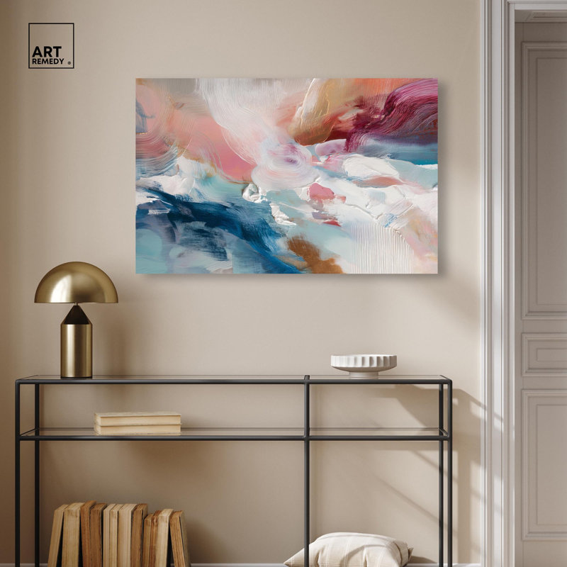 Décoration murale colorée Rosy and Ocean Hues I par , Toile tendue, H 24 po x l 36 po
