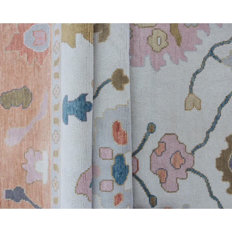 Reba Hand Knotted Wool Oriental Area Rug, Square 12'