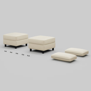 Two Modular Sofa Ottomans With Storage