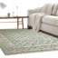 Tapis vert moderne à motif géométrique en laine noué à la main-124206592