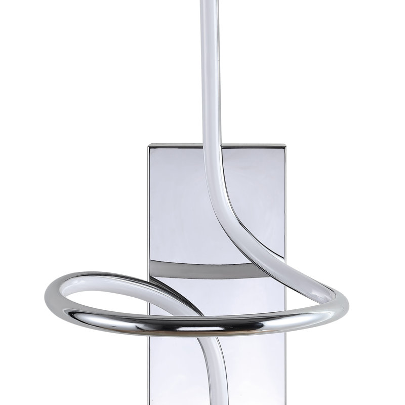 Colello Sketch Minimalist Metal Integrated LED Vanity Light Sconce, Chrome