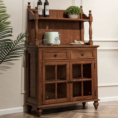 Buffet en noyer massif et bois manufacturé