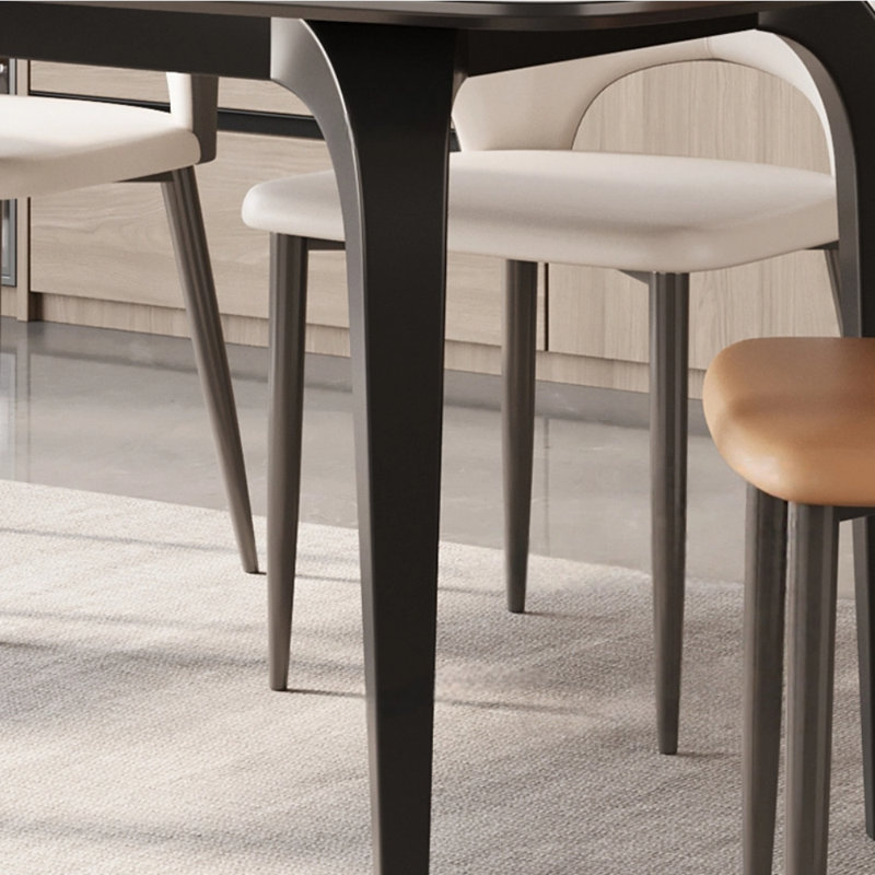 Modern Dining Table, Thick Rock Panel, 29.52''H x 55.11"L x 31.49''W