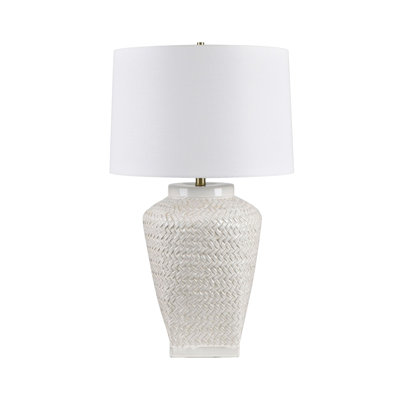 31" Ceramic Table Lamp With White Shade