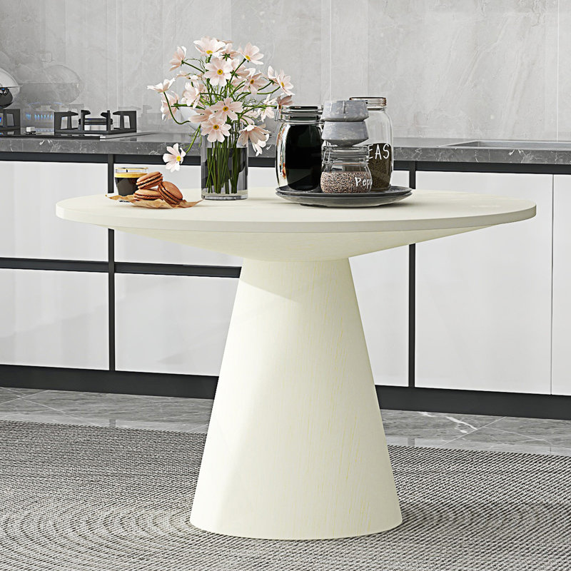 Table de salle à manger ronde rétro, table élégante minimaliste