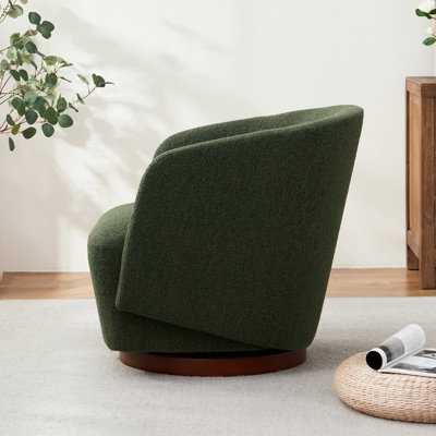 Caysey Boucle Upholstered Swivel Accent Chair