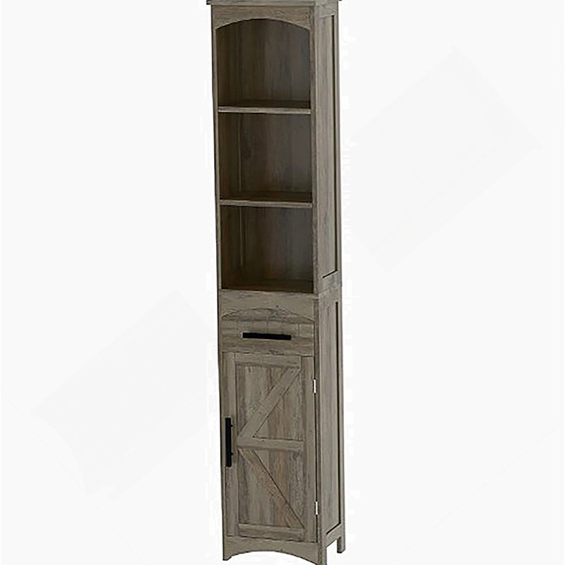 Narrow Cabinet,Tall Slim Bathroom Storage Cabinet, Gray Oak